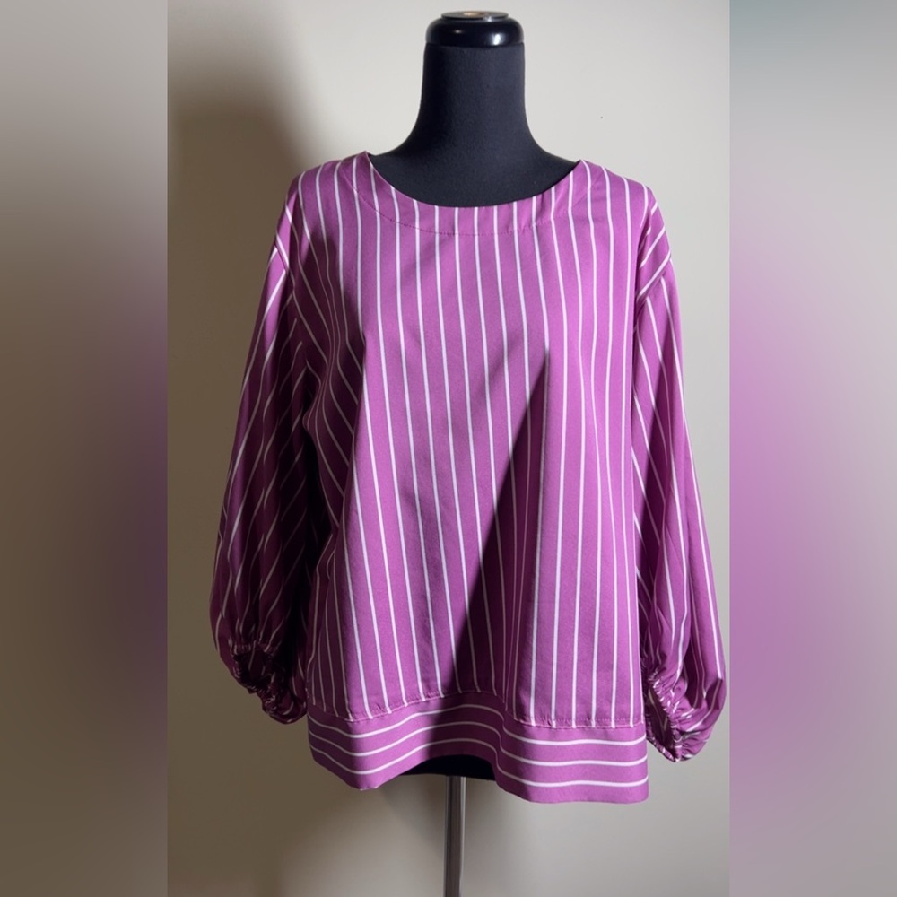 Chic Purple Striped Women's Blouse